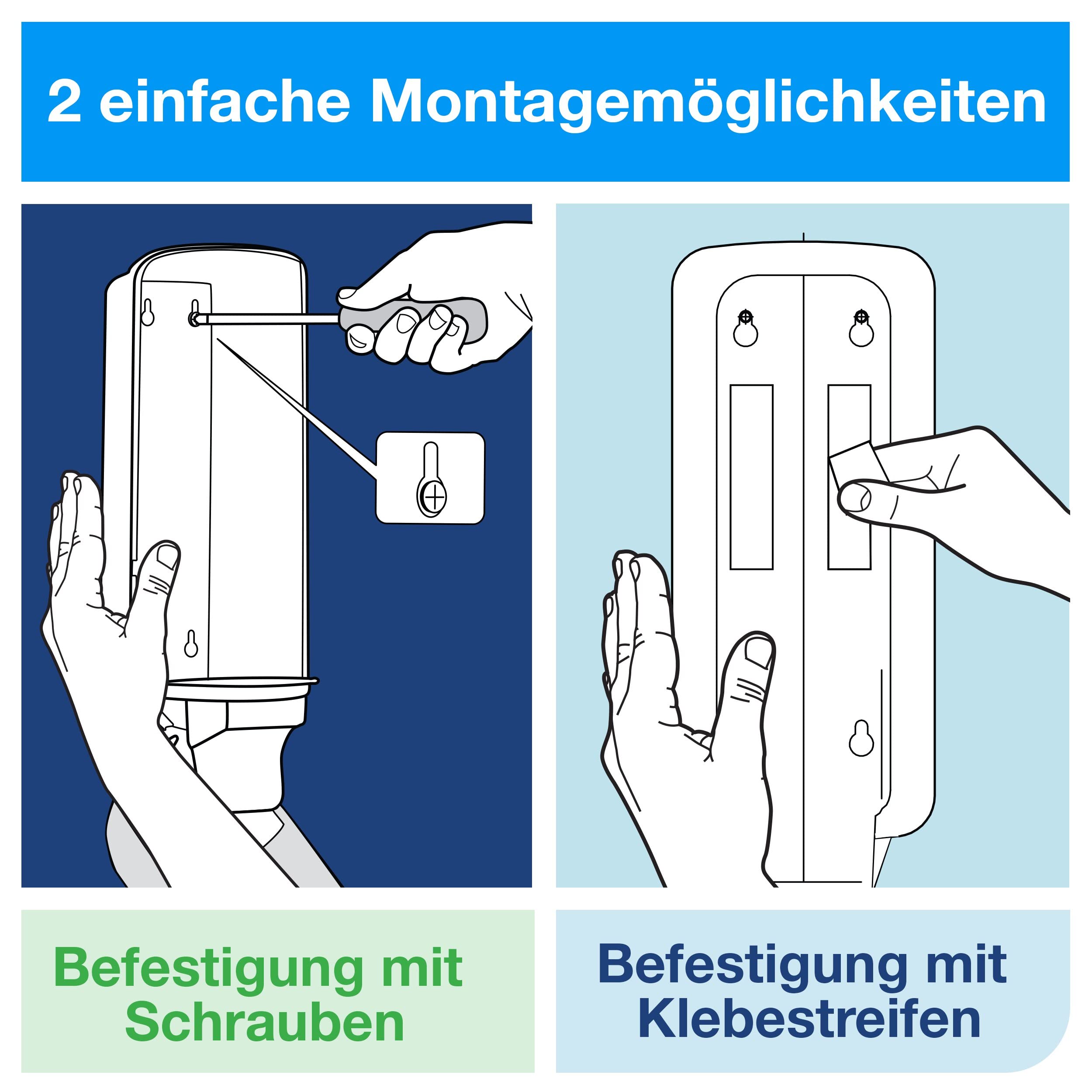 Tork Starter Pack mit Flüssig- und Sprayseifen Seifenspender Wandmontage Weiß S1/S11, sparsam, Seifenspender Wandmontage und 1 נNachfüllpackung mit 1.000 ml milder Flüssigseife, 960000