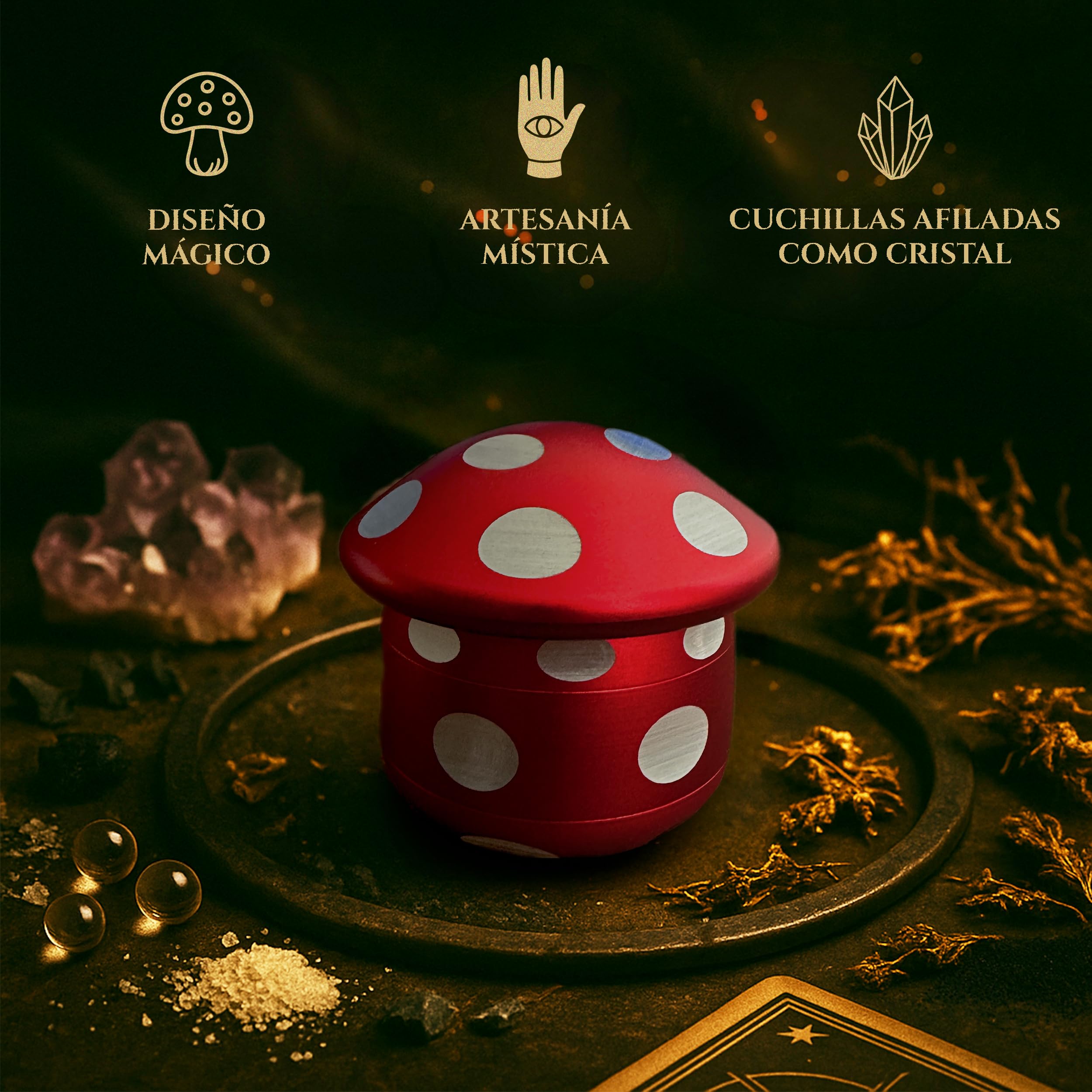 Viberium Grinder Metalico 45 mm - Herb Grinder Metal, 4 Piezas, Spice Crusher Hierba, Aluminio Crusher Grande, Molinillo XXL, Rojo