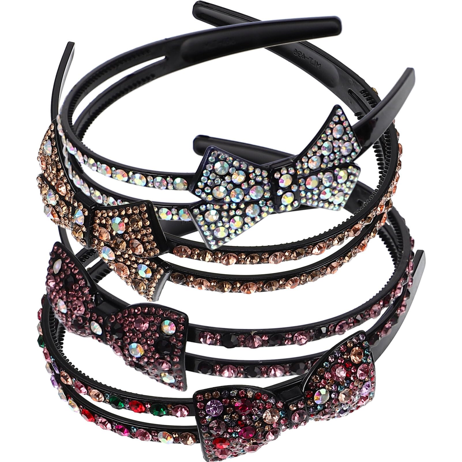 minkissy 12pezzi Cerchietti Con Fiocco Strass Per Donne Accessori Per Eleganti e Antiscivolo Per Matrimoni e Feste