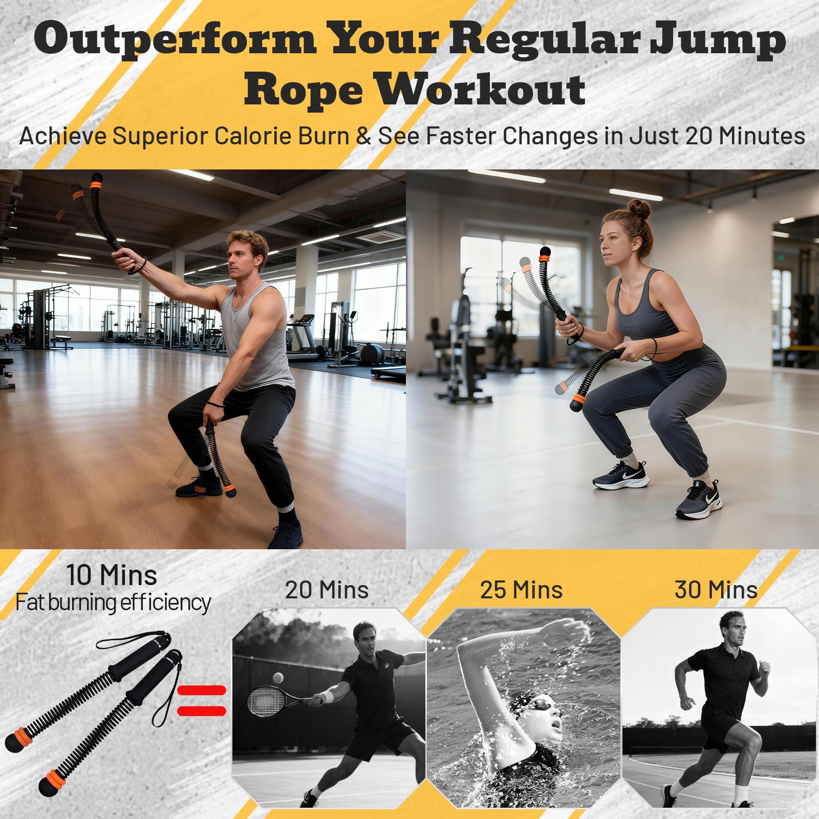 Cuerda de batalla sin cuerda con pesos ajustables, herramienta de fitness silenciosa fácil de transportar para esculpir todo el cuerpo, cardio y quema de grasa, equipo de fuerza de gimnasio en casa