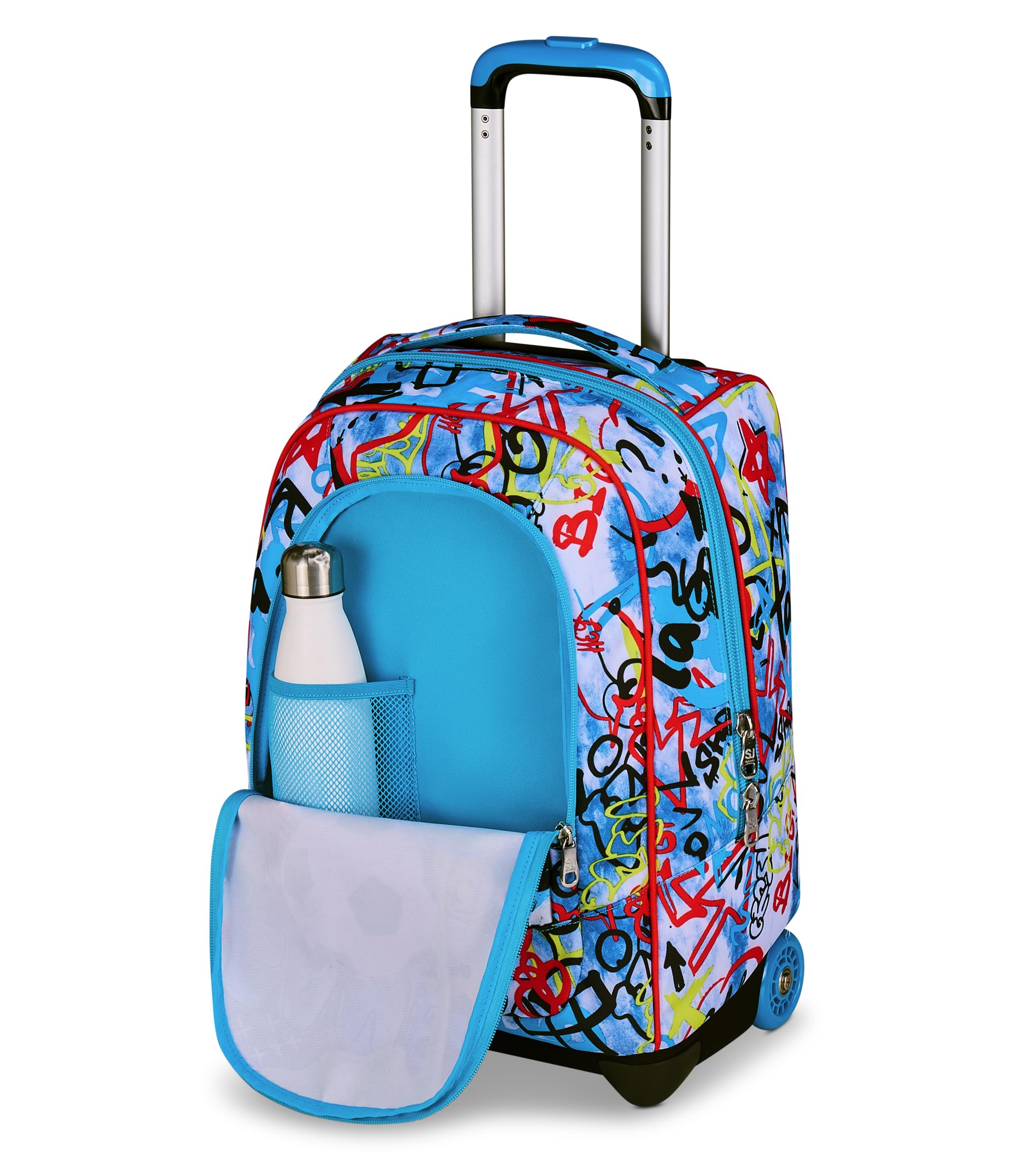 SJ GANG STYLE JAM GANG Trolley Scuola Fisso, Blu, 2 in 1, Doppio Uso, Trolley e Zaino, Zaino Scuola Elementare, Bambino