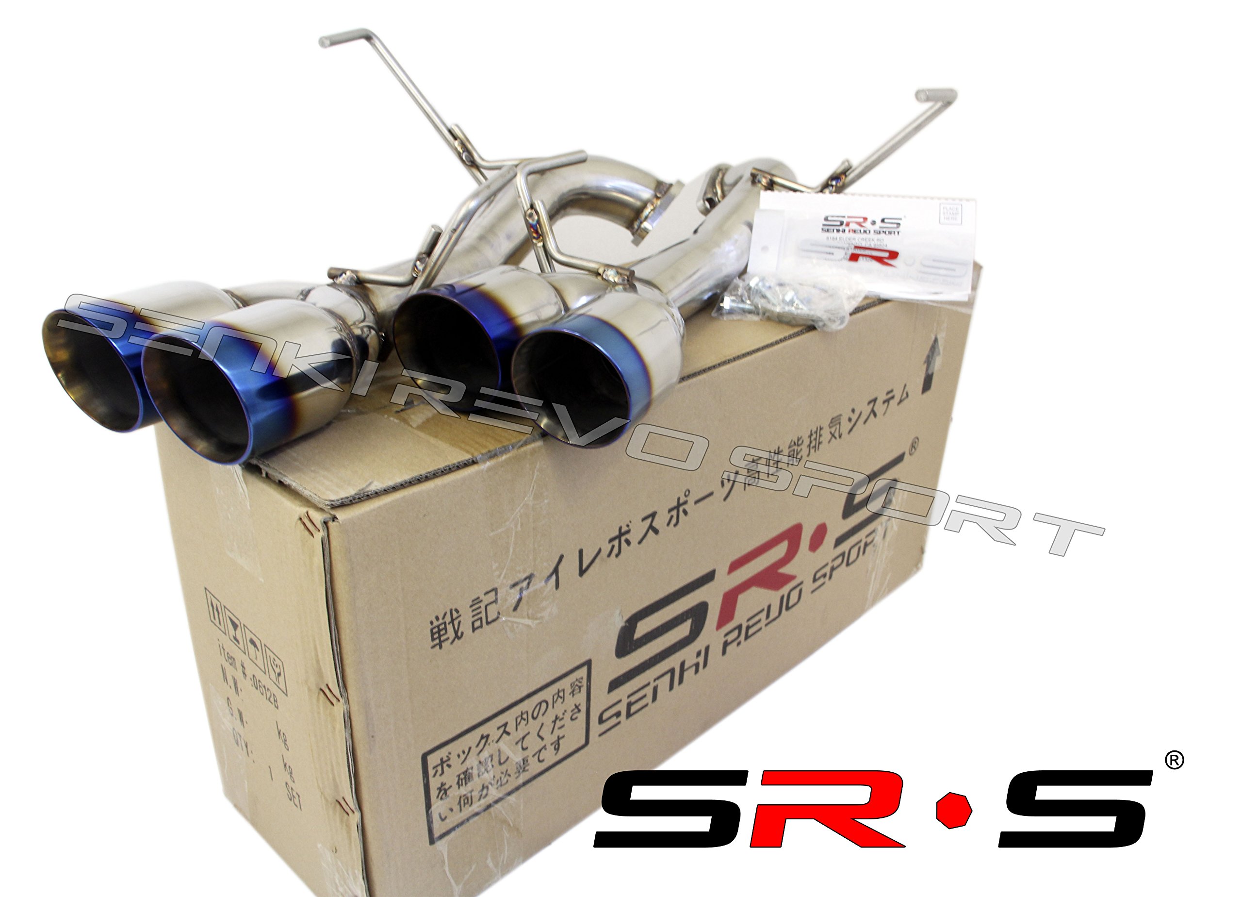 SRS Quad Axleback Burnt Tip Exhaust Compatible/Replacement for 2015-2021 Subaru WRX STI