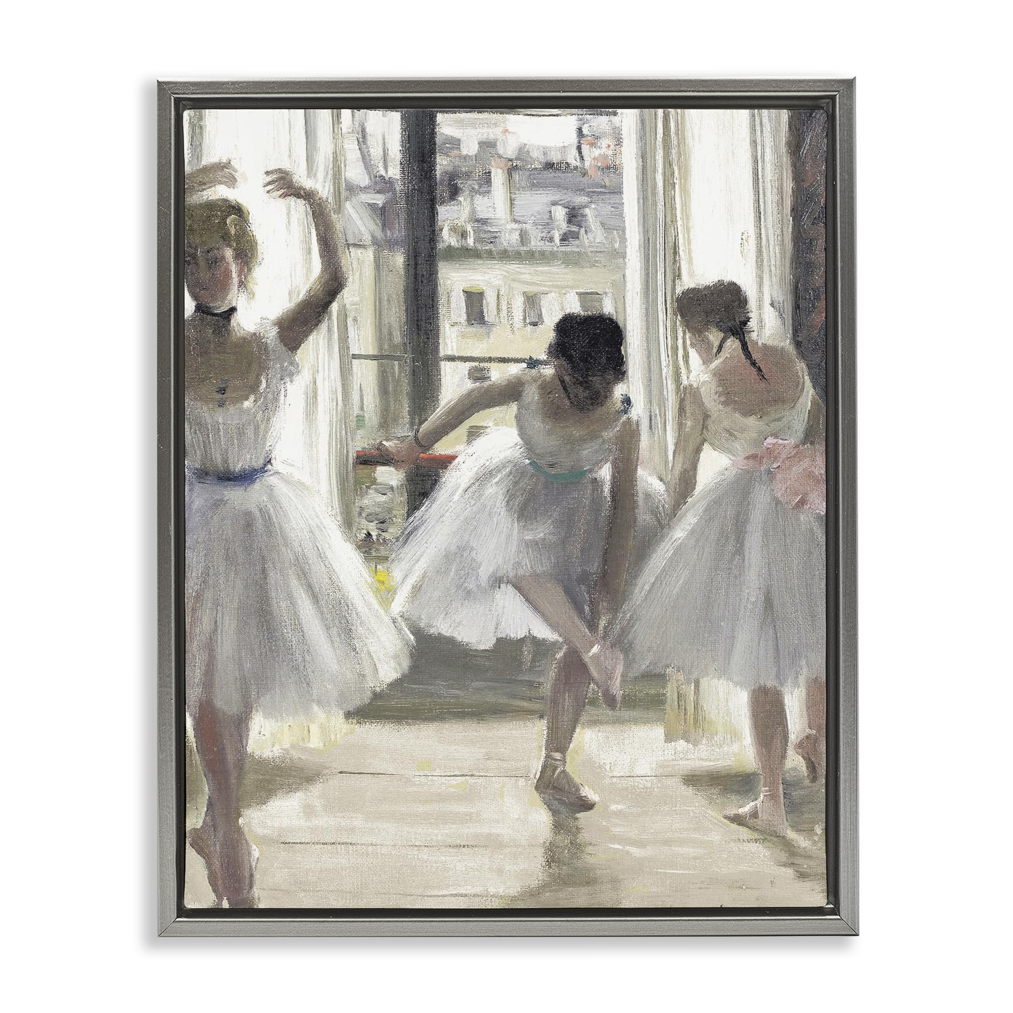 Stupell Industries Luster Gray (Matte) 'Ballet Class In Practice'| Floating Frame Canvas Art