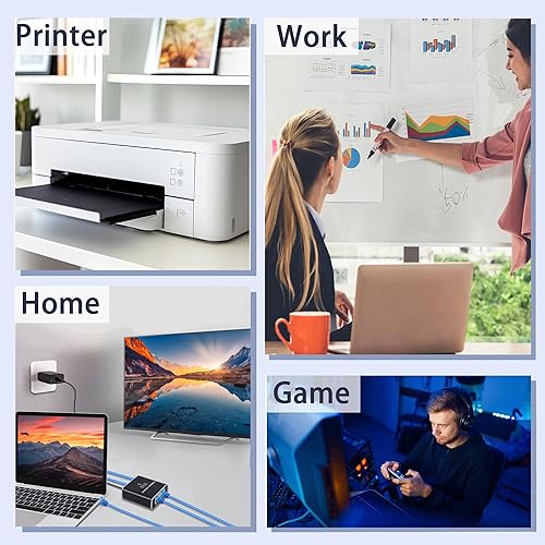 Miniatura 6 de LIEZHUA Actualización de divisor Ethernet 1 a 3 de alta velocidad 1000Mbps, LAN con cable de alimentación USB, RJ45 para cable Cat55e678 Gigabit