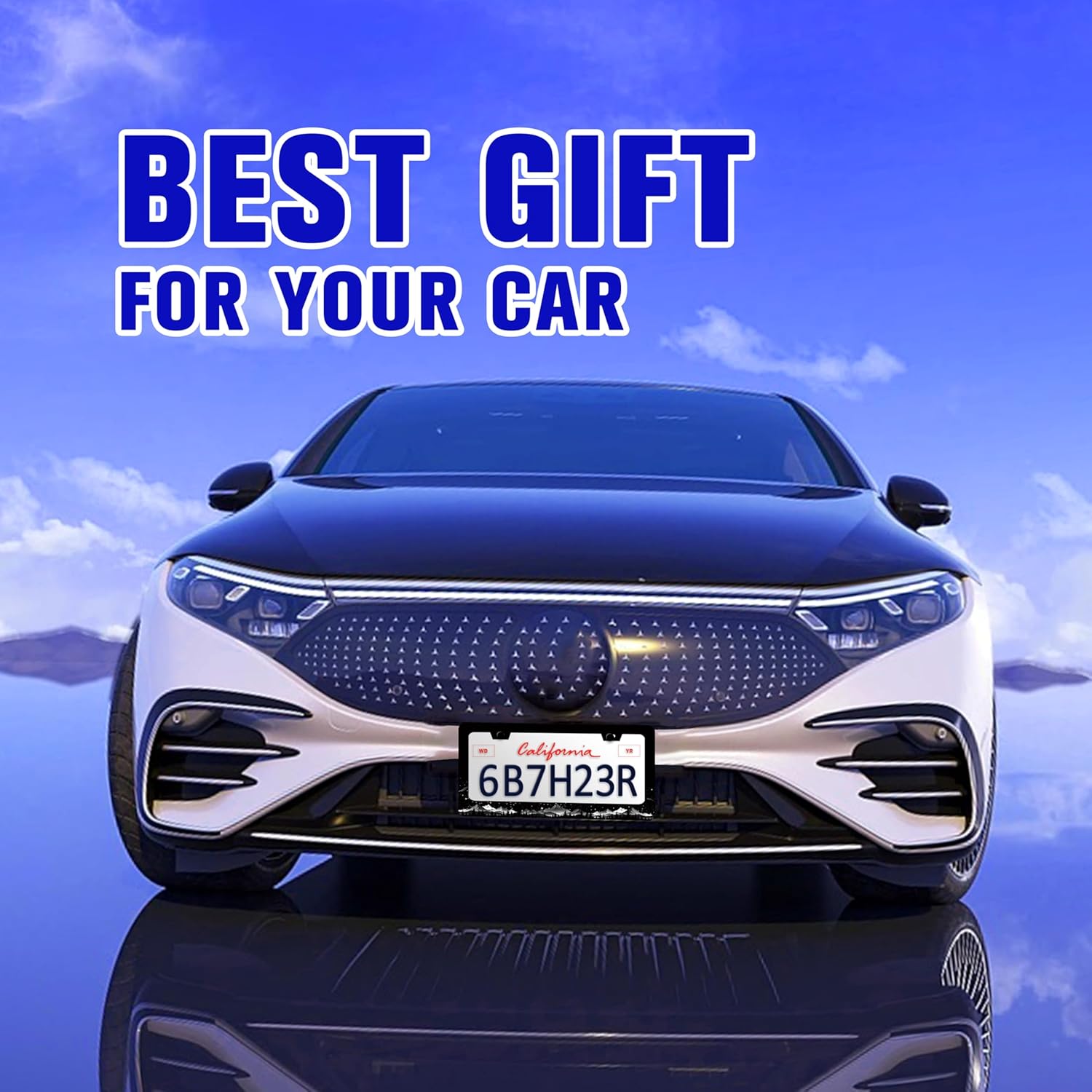 Mountains License Plate Frame Night Starry Sky Mountain License Plate Holders Funny Stainless Steel Auto Accessory Bracket 2 Hole with Screws Universal Us Car License Plate Frames 6x12 Inch - Image 5