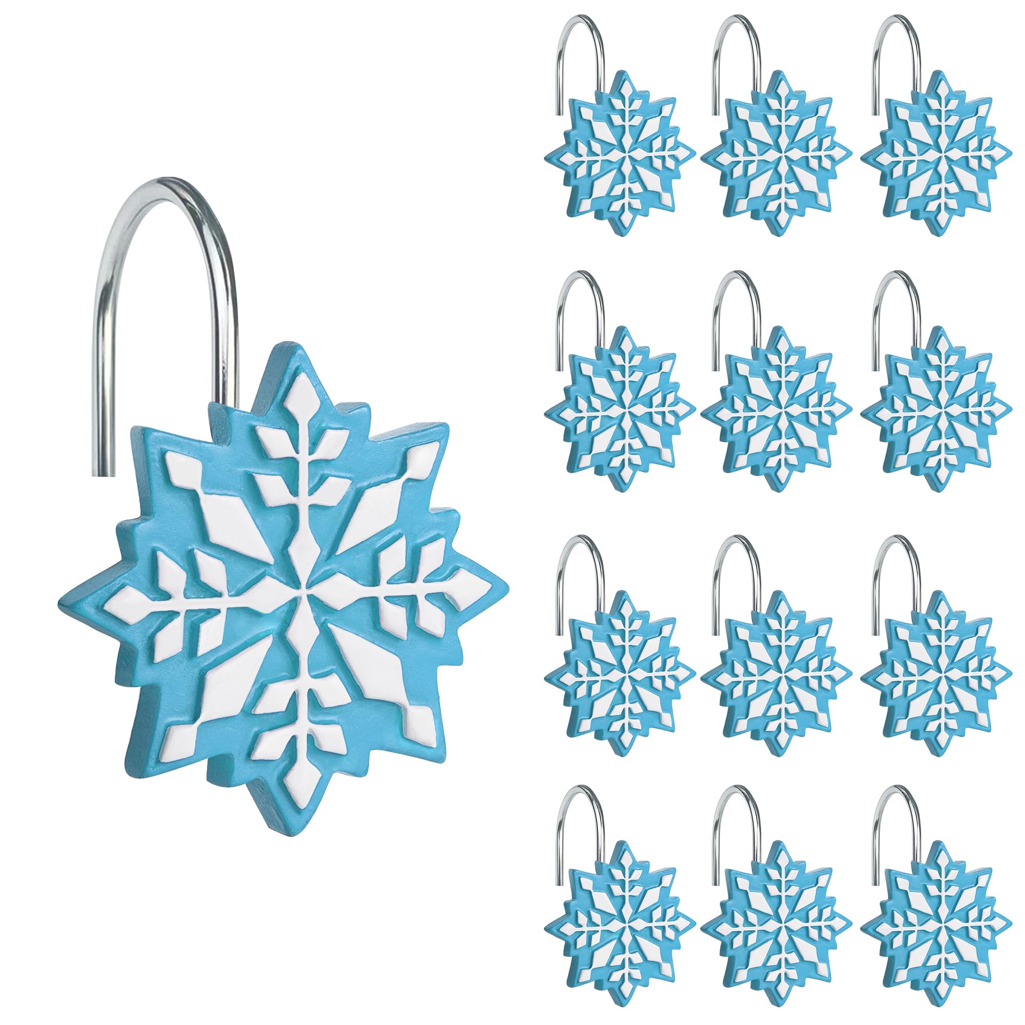 Rideau de douche de Noël avec 12 crochets en résine résistante