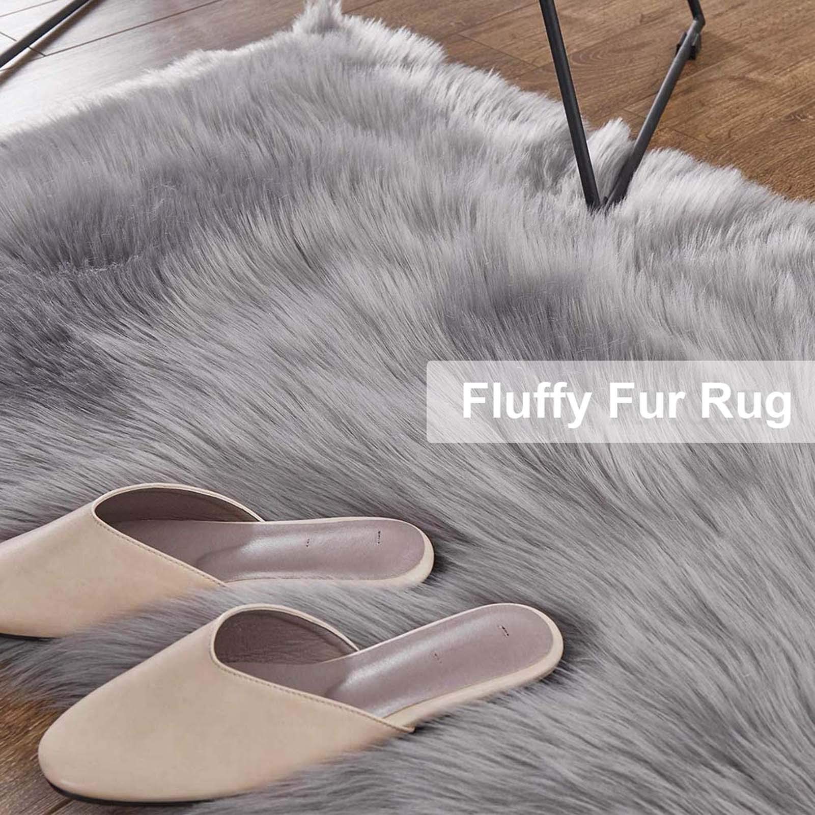 Peau De Mouton Synthétique, Super Soft Laine Tapis Duveteux en Fausse Fourrure, Man-Made Luxe Laine Tapis De Canapé Coussin Adapté À La Décoration De La Maison