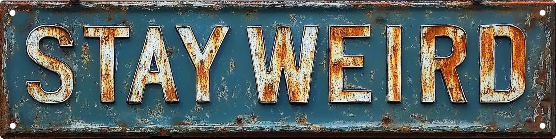 Stay Weird Street Sign Retro Funny Wall Decor Metal Tin Signs Fall Season Horror Theme Inappropriate Humor Bar Home College Dorm Decor 16x4 in