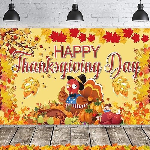 Cartel de tela extragrande para colgar en el Día de Acción de Gracias, diseño de calabaza, hojas de arce, pavo, bienvenida, cosecha de otoño, para disponible en Yaxa Colombia