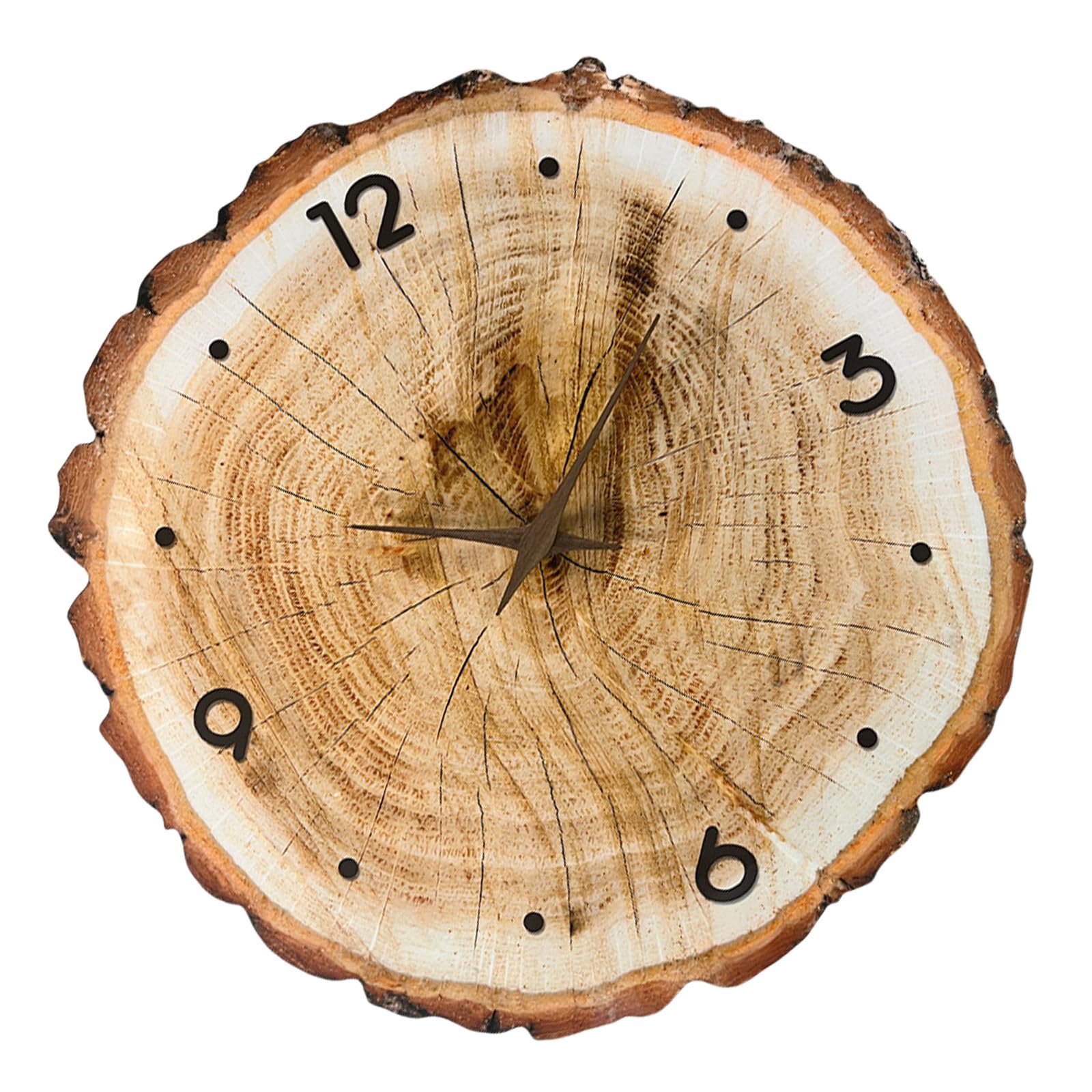 Msioytog Farmhouses Wood Grains Annual Rings Wall Clock Quiet Quartzs Not Ticking Battery Operated for Living Room Decors Wall Clock