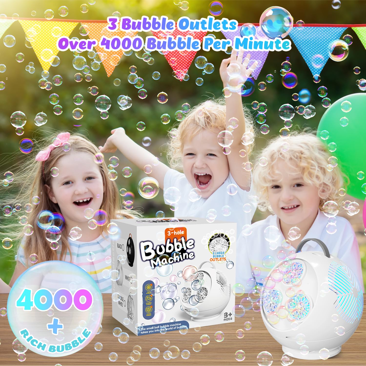 Amazon.com: IFLOVE Bubble Machine for Kids 3+-45°/360° Rotating