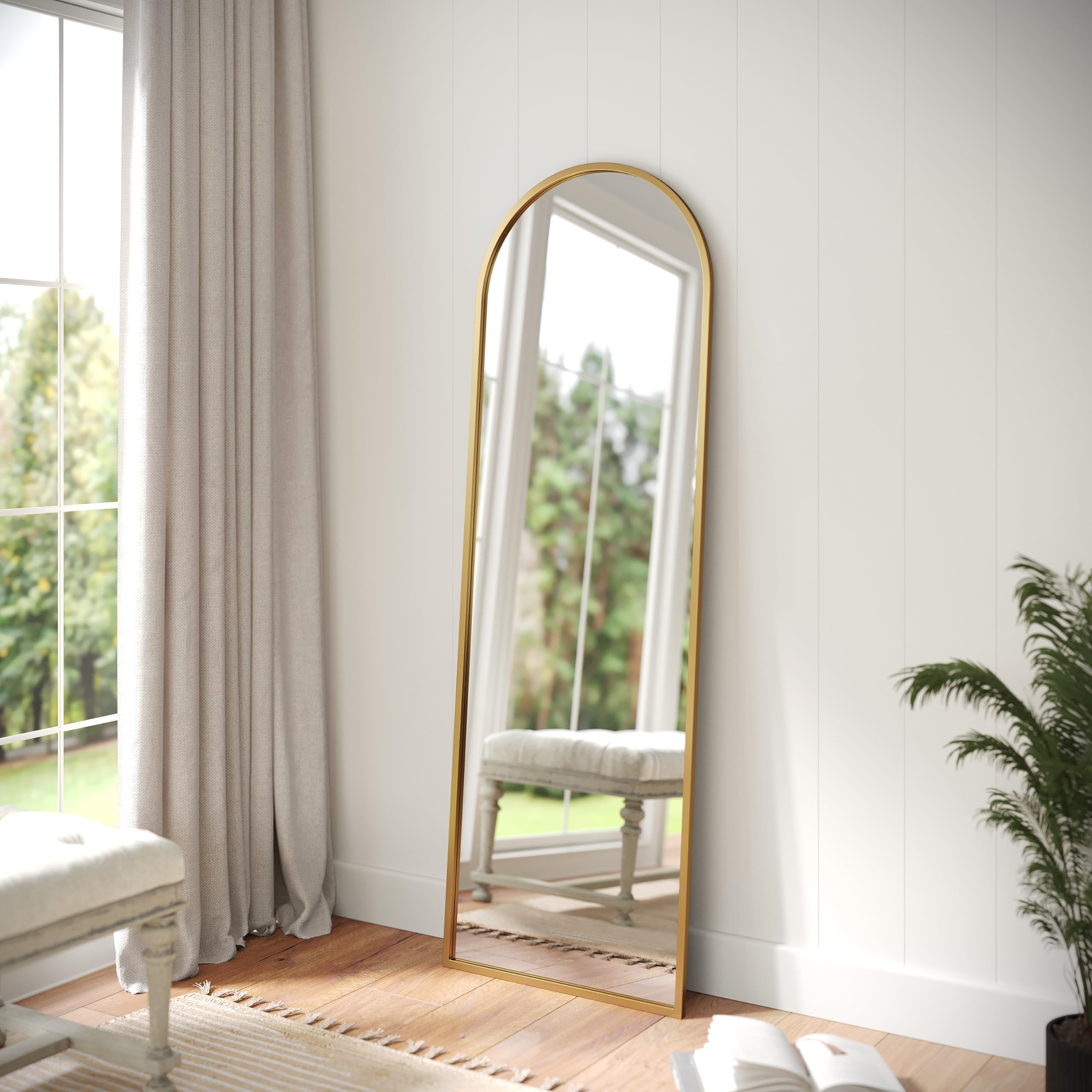 Amazon.com: Flash Furniture Mila Full Length Floor Mirror, Wall Mounted ...