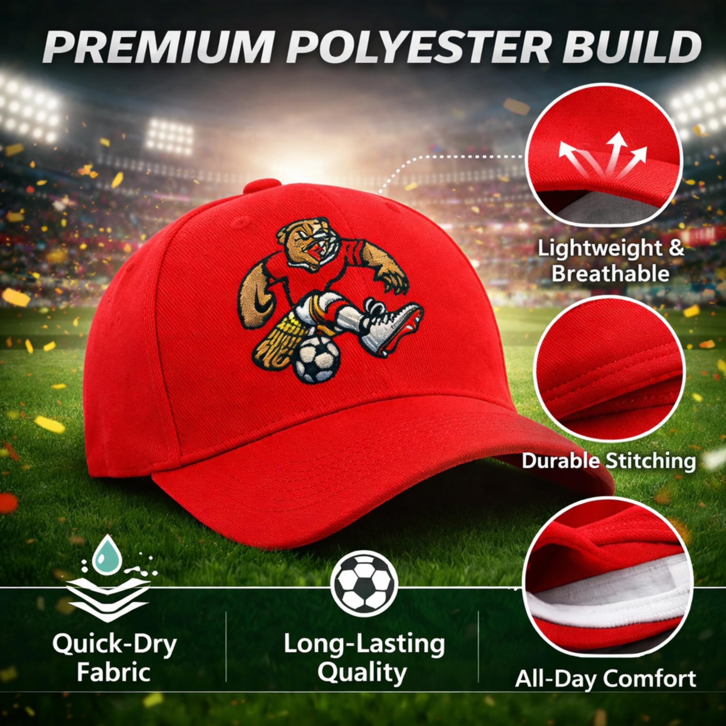Painted Hills Canada Vancouver 2026 World Cup Soccer Adjustable Fan Cap - Embroidered Beaver – Unisex, six-Panel hat - 5