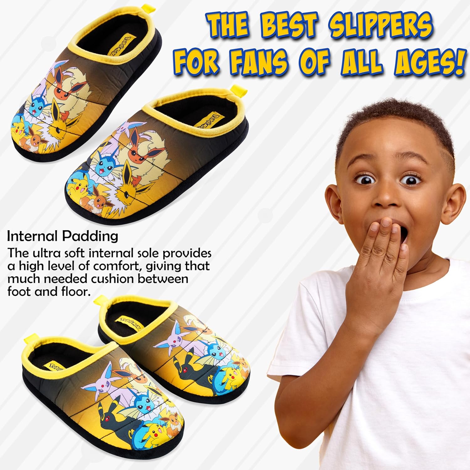 Pokemon Boys Slippers, Cosy Slip on House Shoes with Non Slip Sole - Gamer Gift - Image 5
