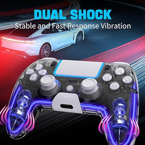 Miniatura 3 de Controllers for PS4,Custom PS4 Remote with Hall 3D Joystick, RGB Wireless Game Controllers for Playstation 4 Customizable Buttons Responsive Control