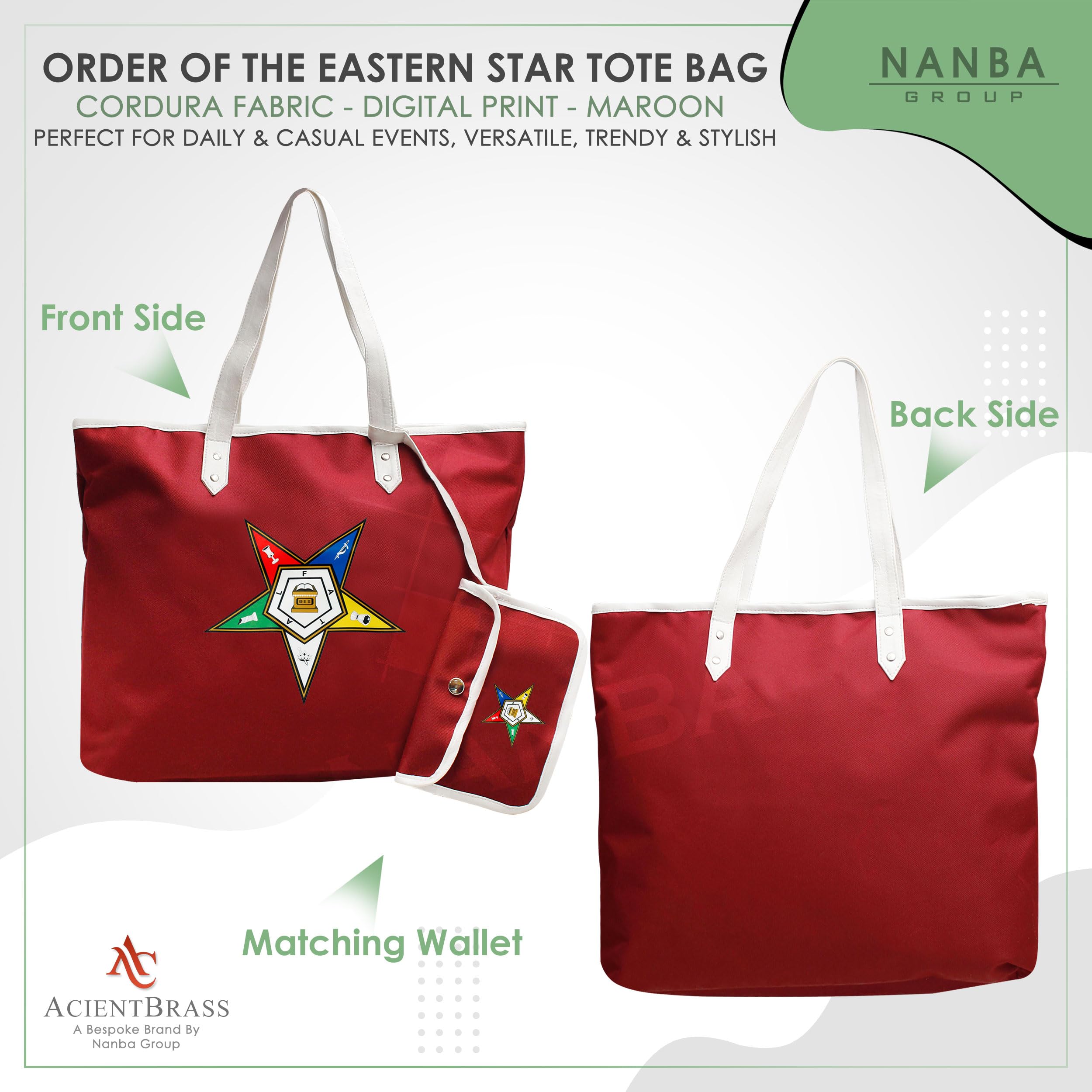 ACIENTBRASS Order of the Eastern Star OES Tote Bag