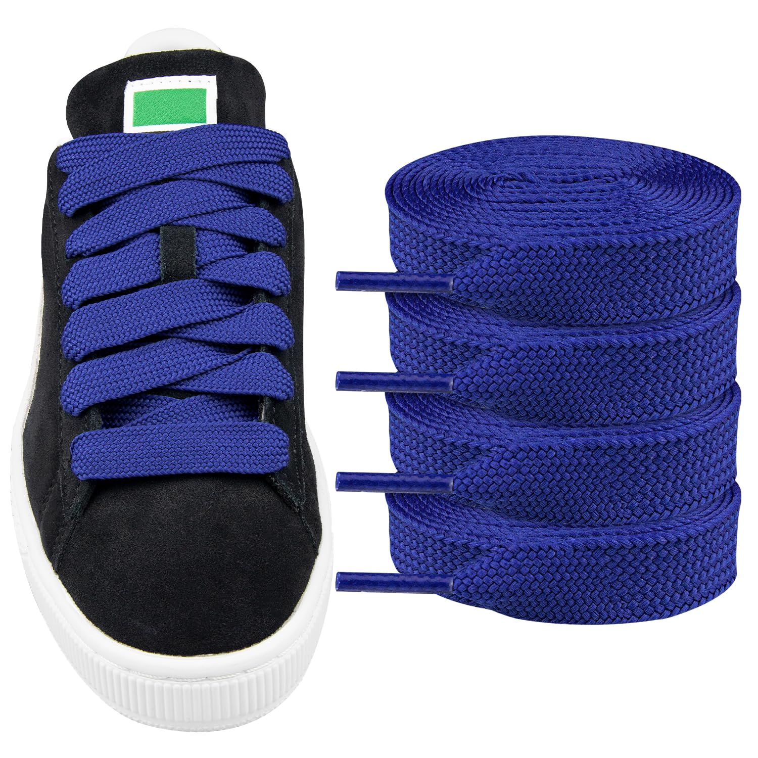 Endoto 2 Pairs Fat Shoelaces for PUMA Suede,16MM Thick Flat Wide Jumbo Shoe Laces Replacement Laces for sneaker shoes