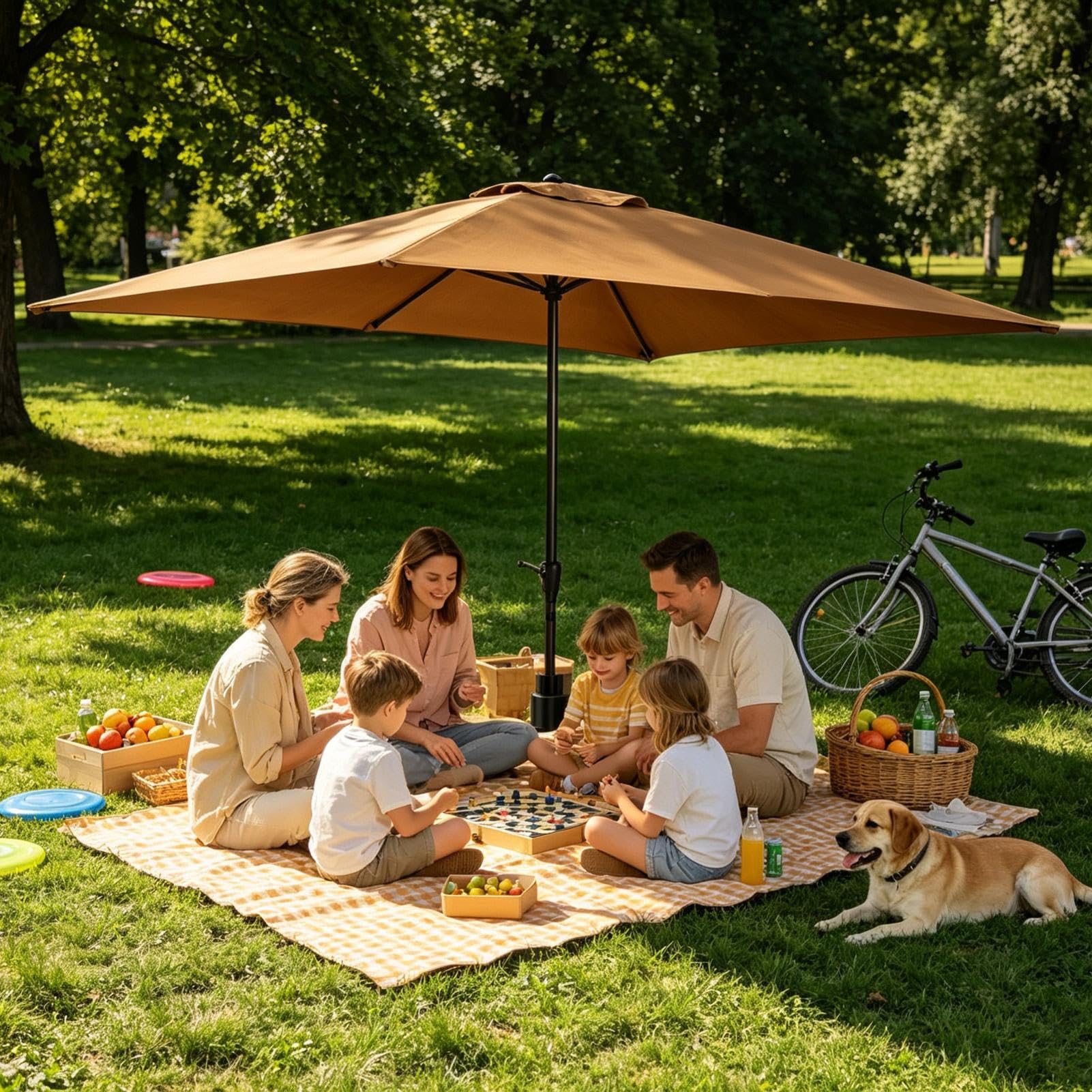 Copertura di ricambio per ombrellone da 200 x 300 cm, resistente ai raggi | Tessuto di ricambio per ombrellone da terrazza, per giardino, terrazza, mercato, baia, barbecue, parchi, campeggio, picnic