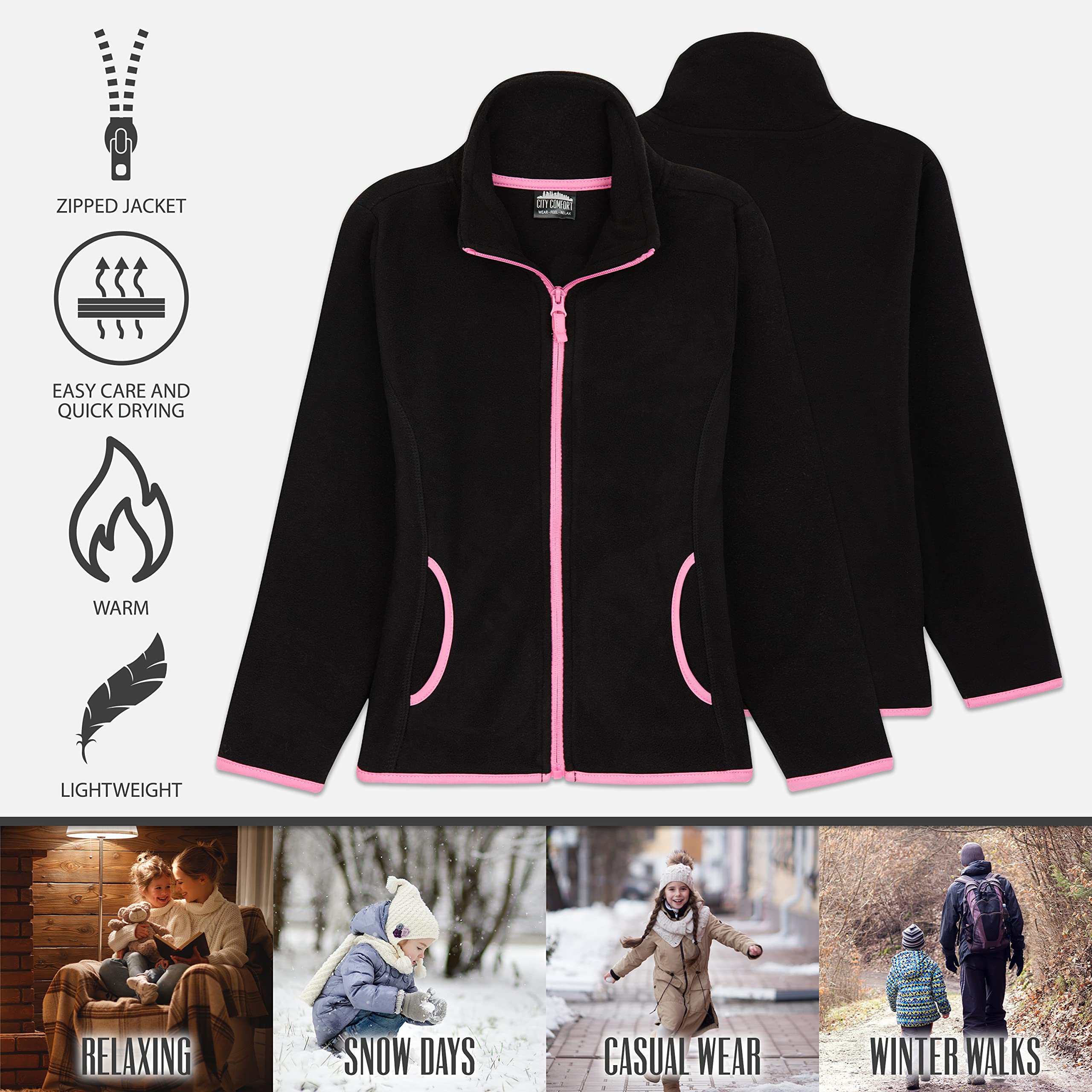 CityComfort Veste Polaire Enfant Fille Garçon Ado