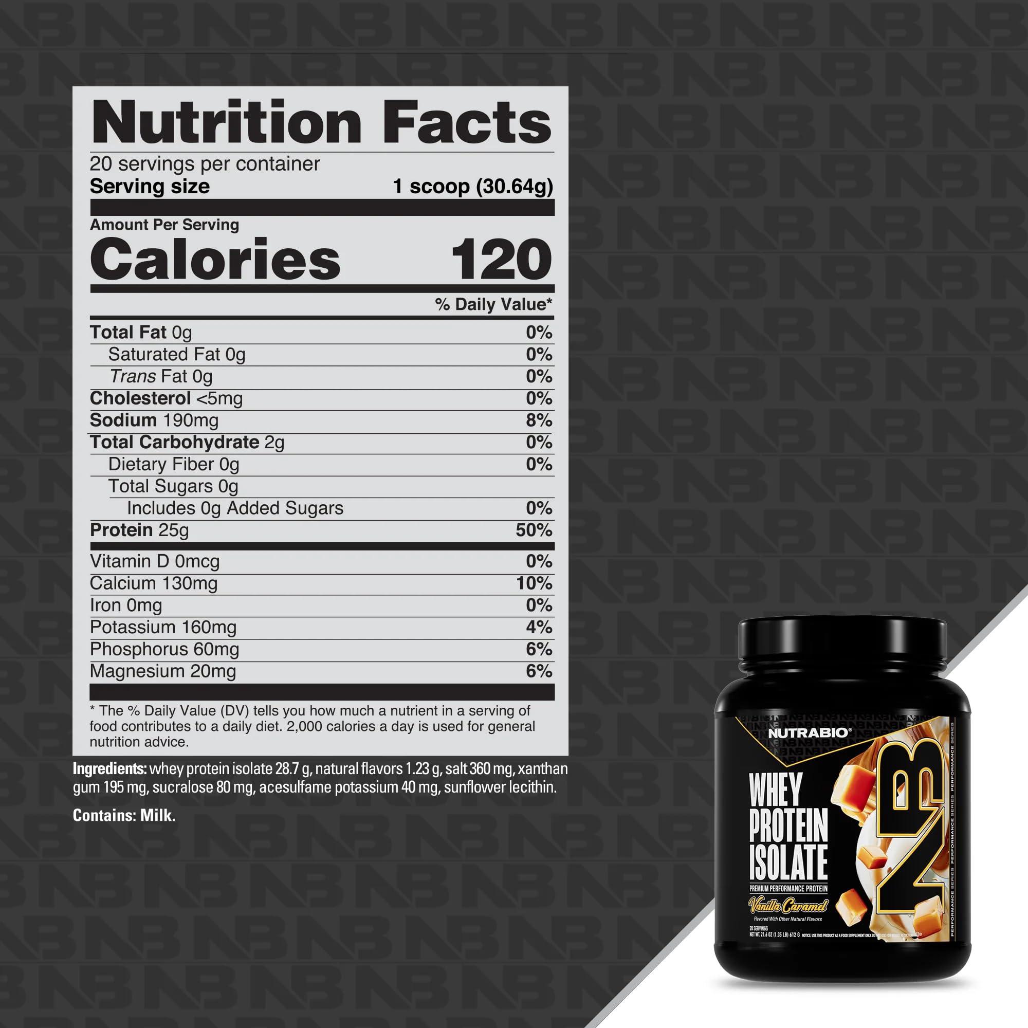 NutraBio 100% Whey Protein Isolate Protein Powder, 25g Protein with Complete Amino Acid Profile, Non-GMO, Soy & Gluten Free, Low Carb, Low Calorie Whey Protein Powder, Vanilla Caramel, 20 Servings — Amazon image 6
