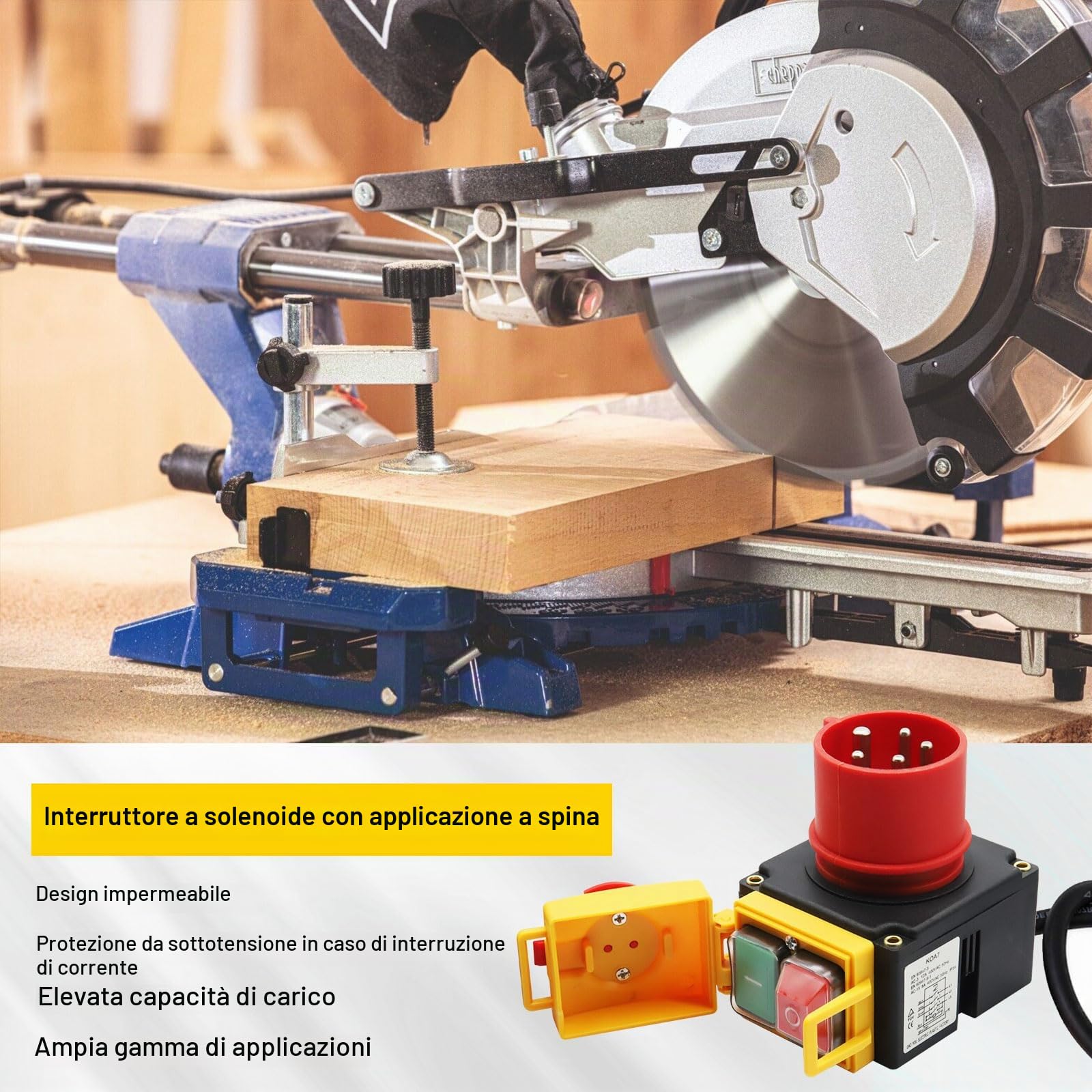Interruttore a Macchina 400V Binghe 3 fasi 400V interruttore di emergenza, Interruttore di Sicurezza, Interruttore Elettromagnetico con spina CEE/impermeabile/commutatore di fase, Identico a KOA7