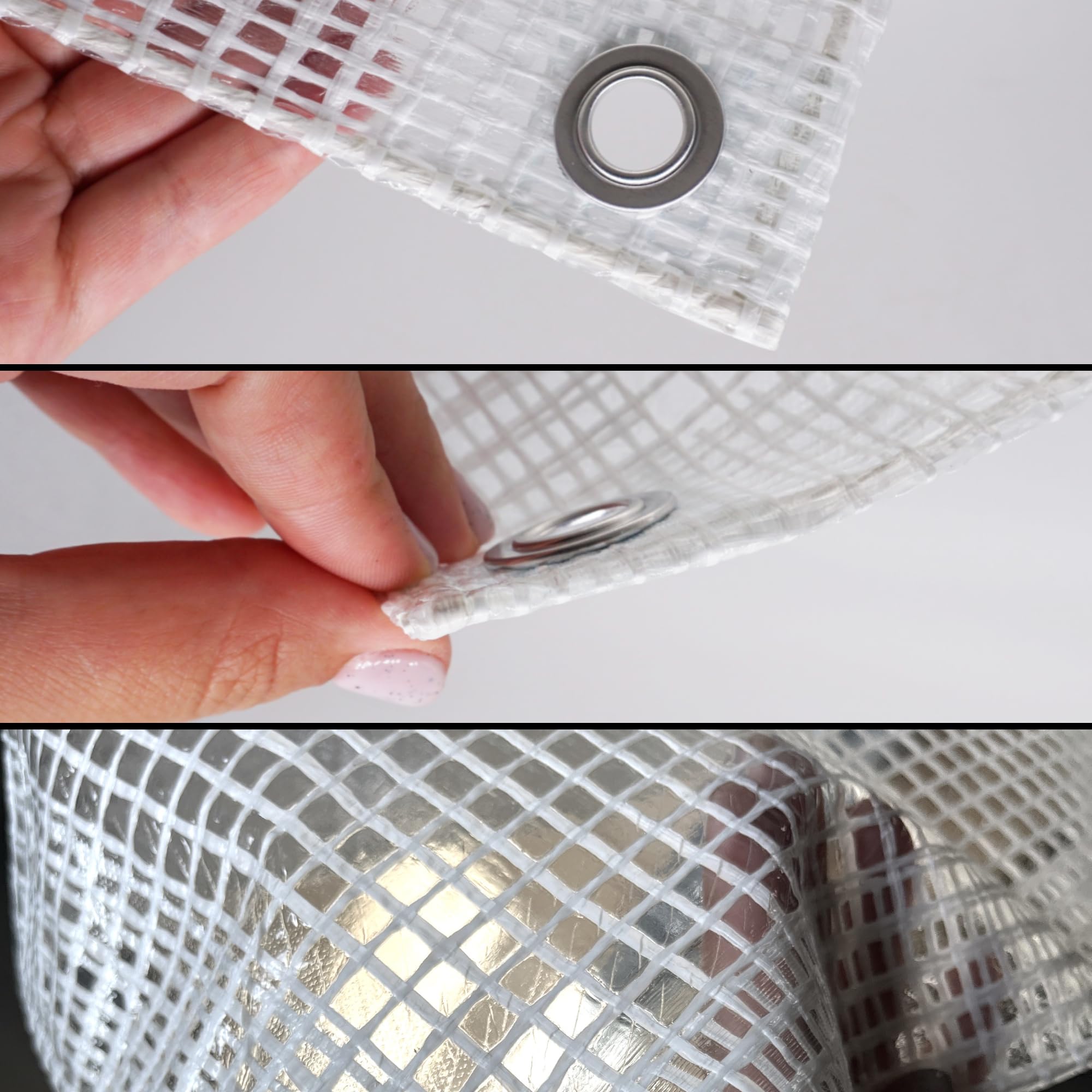Bâche Transparente Imperméable 6 x 10 m - 100 g/m² Avec Œillets - Protection Polyvalente pour Voiture et Autres Usages