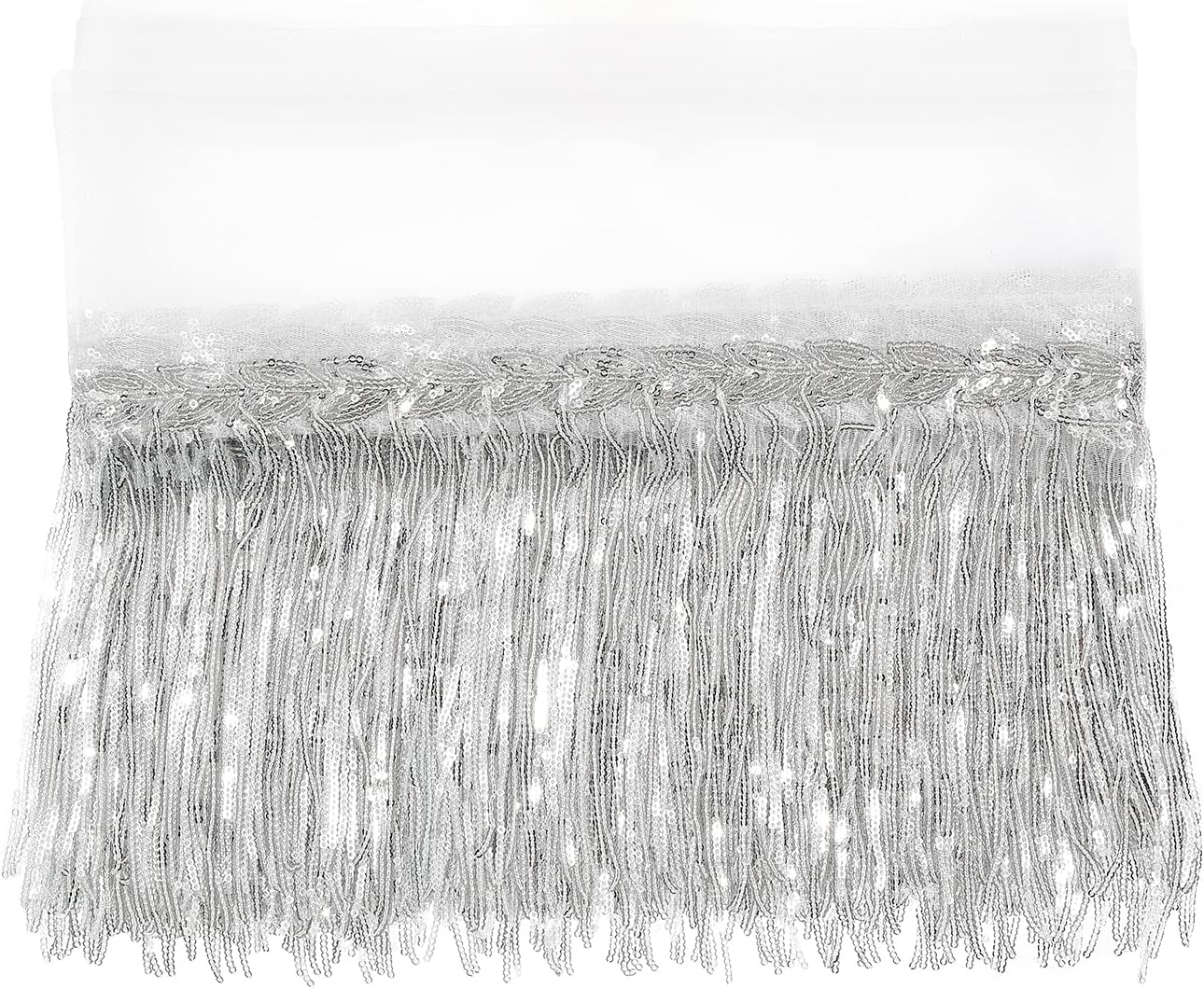 WELROG Sewing Fringe Trim 5 Yards - Sequins Lace Tassel Fringe Trim for DIY Dress Sewing Crafts Costumes Decoration