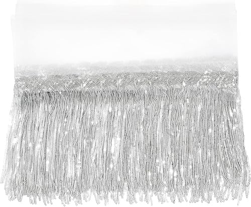 Miniatura 1 de WELROG Ribete de flecos de 5 yardas  Lentejuelas de encaje con flecos para manualidades, manualidades, decoración de disfraces