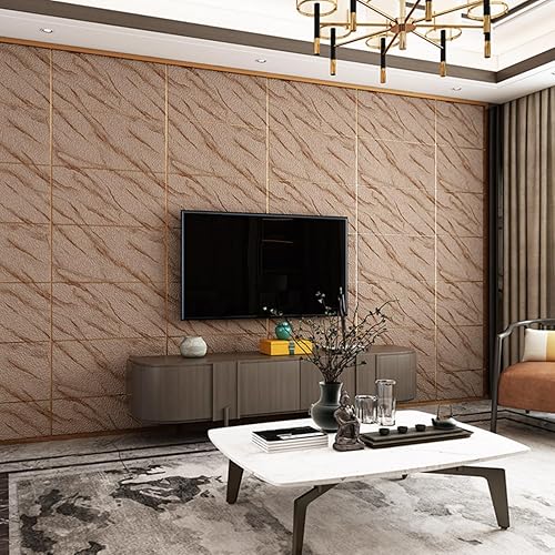 Papel tapiz nórdico 3D con textura de mármol Fondo de TV de pared de terciopelo de piel de ciervo simplificado gráficos de líneas geométricas no
