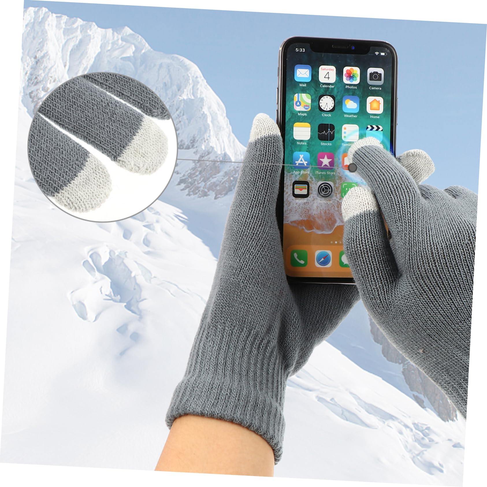 CALLARON Guanti Touch Screen Caldo Touchscreen Nero Schermo Ciclismo Cavalcare Termico Guanti Caldi Guanti Sportivi All'aperto Guanti Antivento Guanti Da Clima Freddo Maglieria