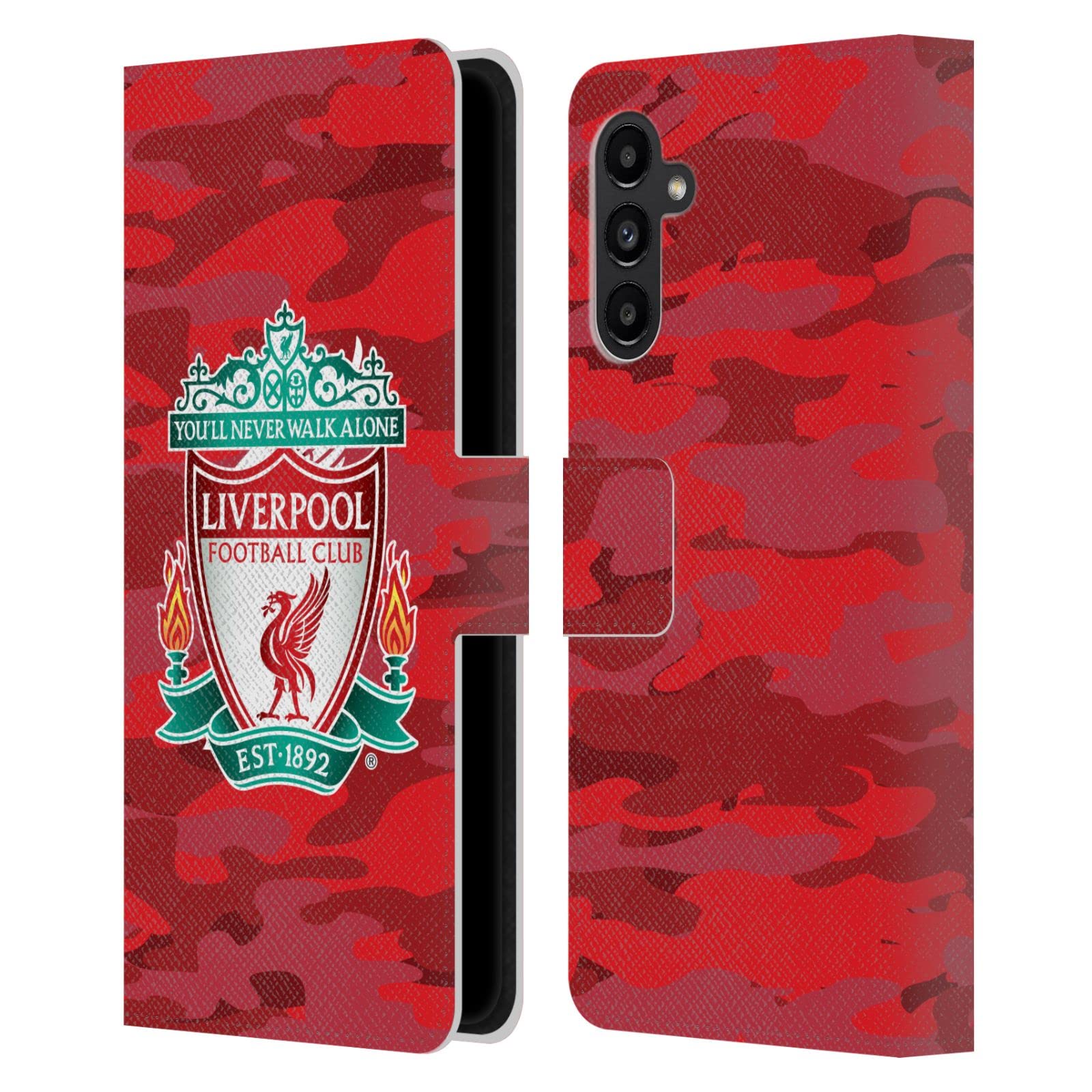 Head Case Designs Officially Licensed Liverpool Football Club Home Colourways Crest Camou Leather Book Wallet Case Cover Compatible With Samsung Galaxy A13 5G (2021)