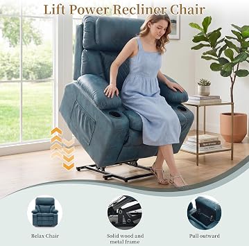 Oversized Dual Motor Power Lift Recliner for Elderly