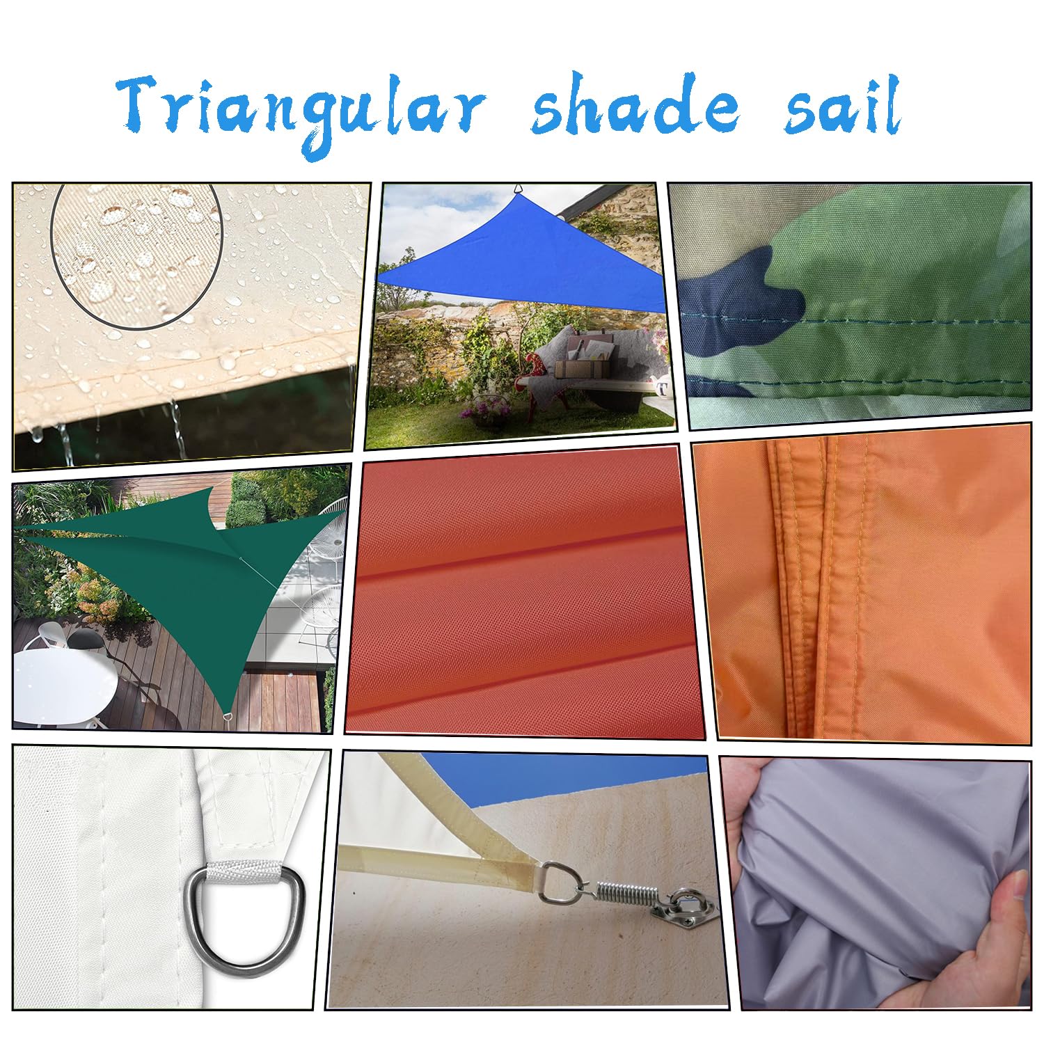 Voile d'ombrage Imperméable Triangulaire 3x4x6m,Toile Ombrage Protection Solaire avec Cordes,UV Blocage Voile de Soleil Abri pour Patio Jardin,Carport,Terrasse,Piscine,Balcon