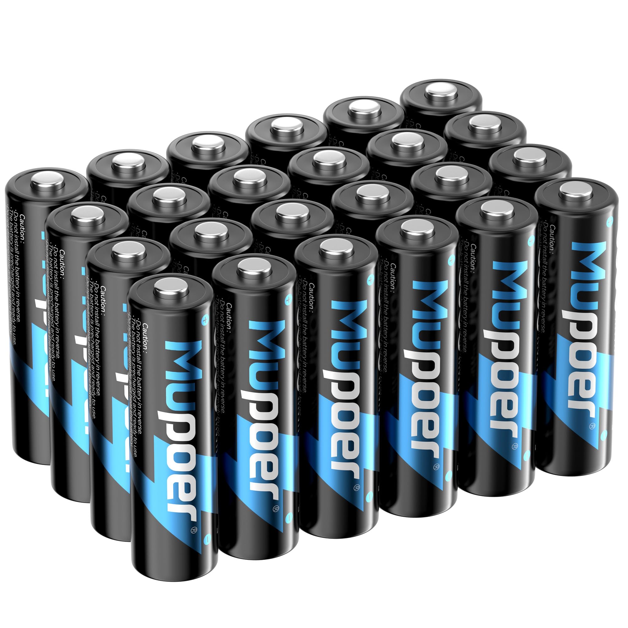 Mupoer Rechargeable AA Batteries 24 Count,Lithium Battery AA 1.5V 3000mWh,Double A Rechargeable Battery,Pilas Recargables AA,Li ion Two A Batteries for Blink Xbox Long Lasting Blue