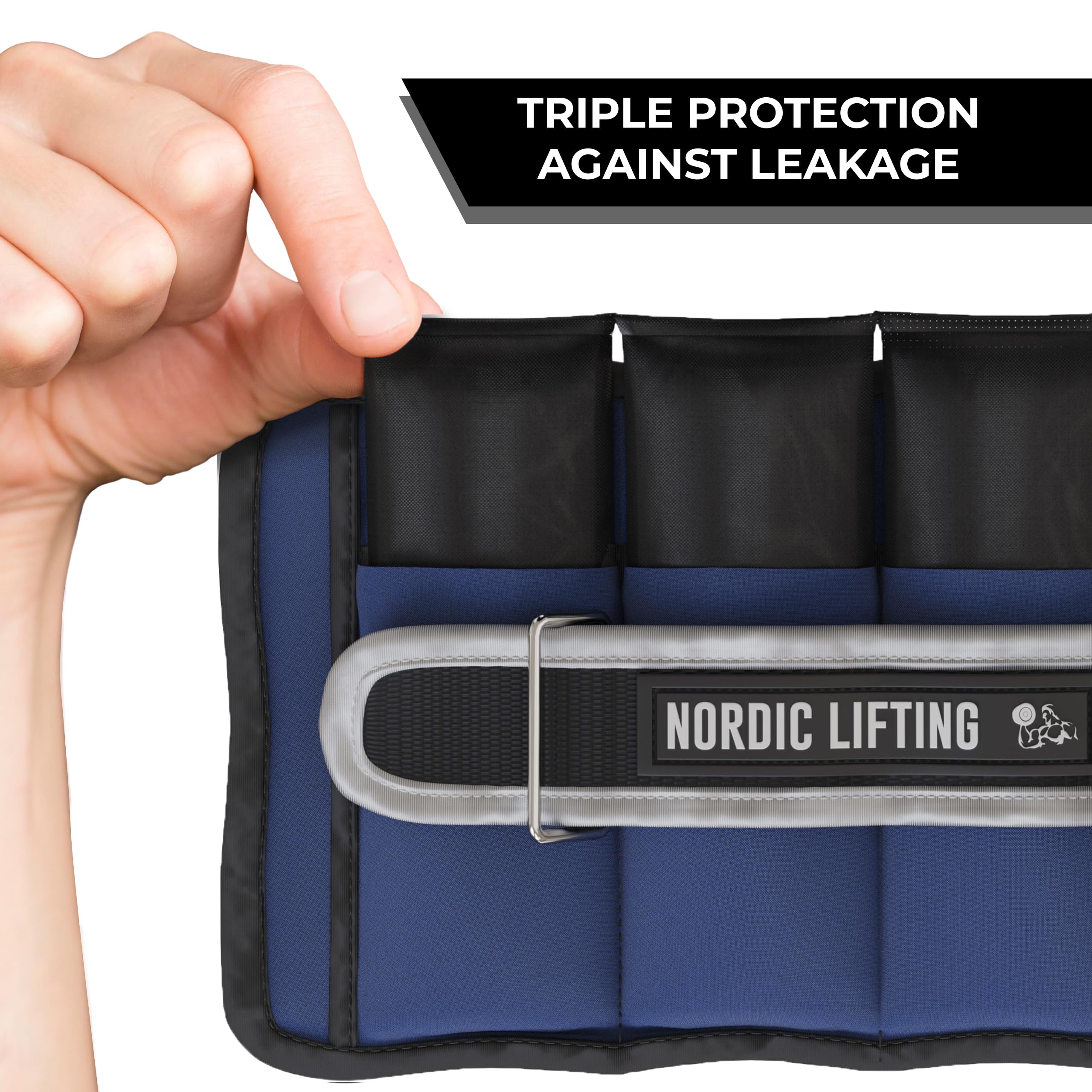 Nordic Lifting Sangle de cheville réglable – 1 paire de poignets lestés de 1 à 2,3 kg pour la marche, le fitness et l'entraînement