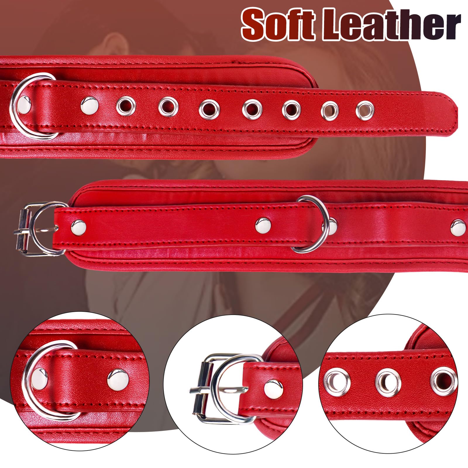 BDSM Anal Hook Sex Bondage Restraint Set with Leather Chain Leash Collar, Stainless Steel Anal Trainer Adult Sex Toys for Men, Adjustable Harness Restraints Kit for SM Couple Role Play Fetish Toy