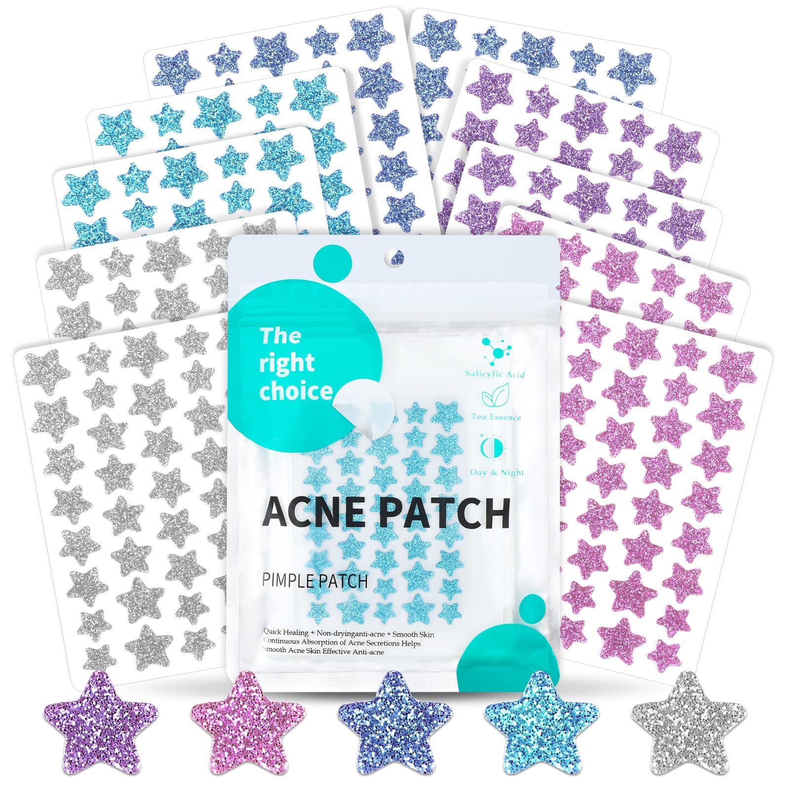BUTBU Pimple Patches, 400 Pieces Star Hydrocolloid Spot Patches, Mighty Blemish Patches