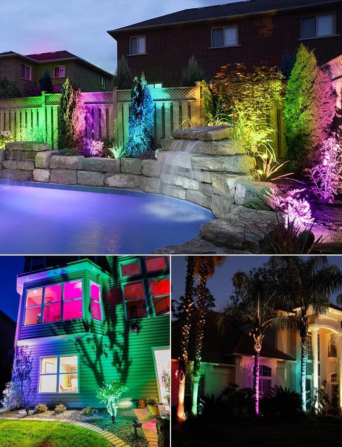 SUNVIE RGB Christmas Low Voltage Landscape Lights Color Changing 12W LED Landscape Lighting Outdoor Waterproof Remote Control for Garden Pathway Christmas Decorative Lighting, 12 Pack with Connector - Image 5
