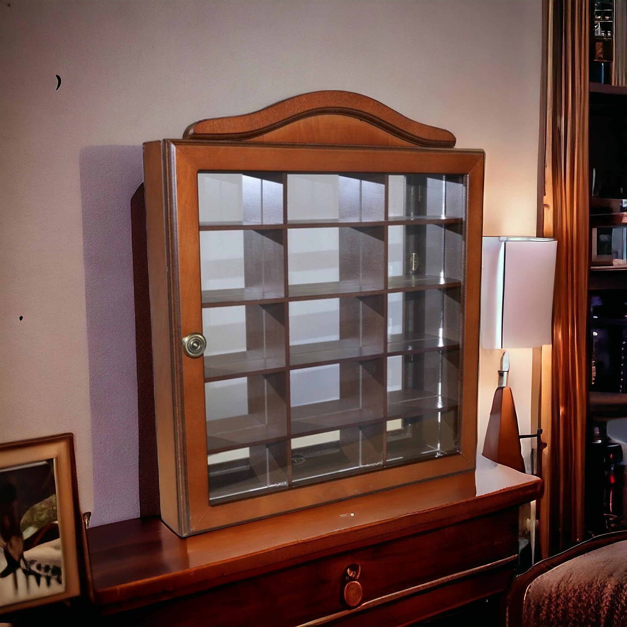 Vitrina para Pared Madera y Cristal Cierre Magnetico 42 cm