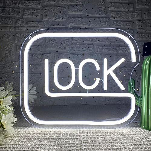 Lock Neon Signs for Wall Decor,Dimmable Game Neon Light for Gamer,Usb Powered Gaming Lights for Man Cave Bedroom Game Room Bar Birthday Gifts(9.8 * 11.8in)