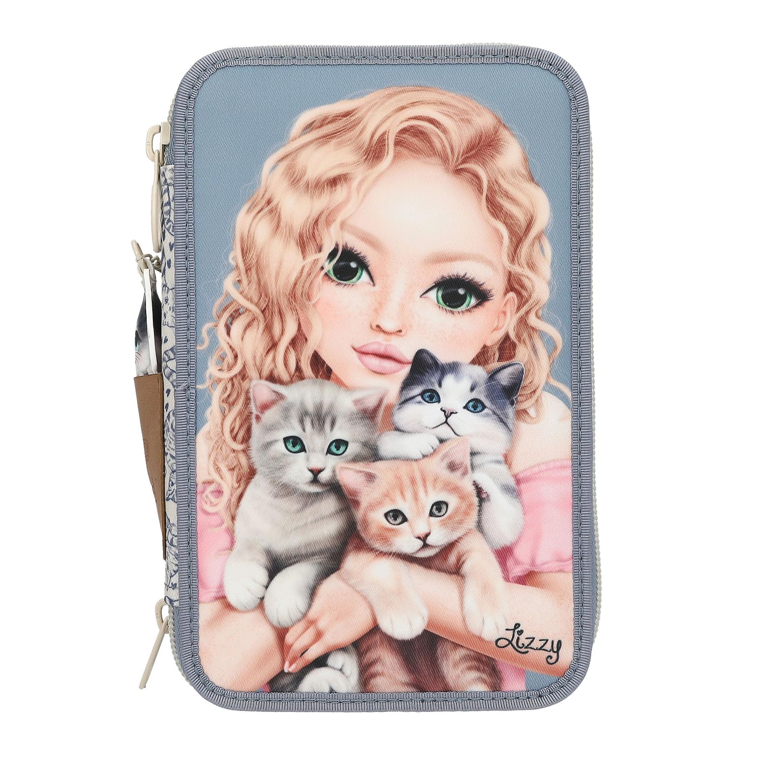 Depesche TOPModel 3 Compartment Pencil Case Cat Love Gifts for Girls, Multicoloured, TOPModel Cat Love, Multicoloured, TOPModel Cat Love