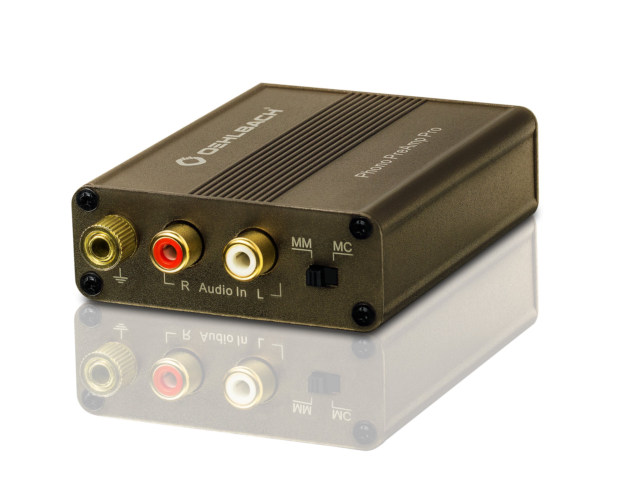 Oehlbach Phono PreAmp Pro - préamplificateur Phono - pour platines avec Cartouche MM ou MC, Compact et Puissant - Brun métallique
