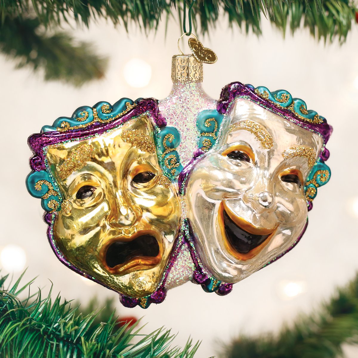 Amazon.com: Old World Christmas Comedy & Tragedy Masks Glass Blown