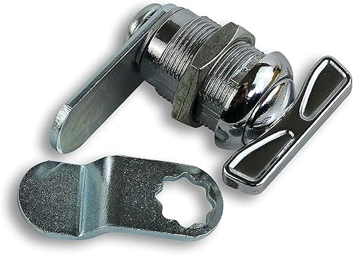 Miniatura 5 de Pestillo de giro de pulgar con cilindro de 78 pulgadas y acabado cromado, paquete de 4 cierres para pulgar (paquete de 4)