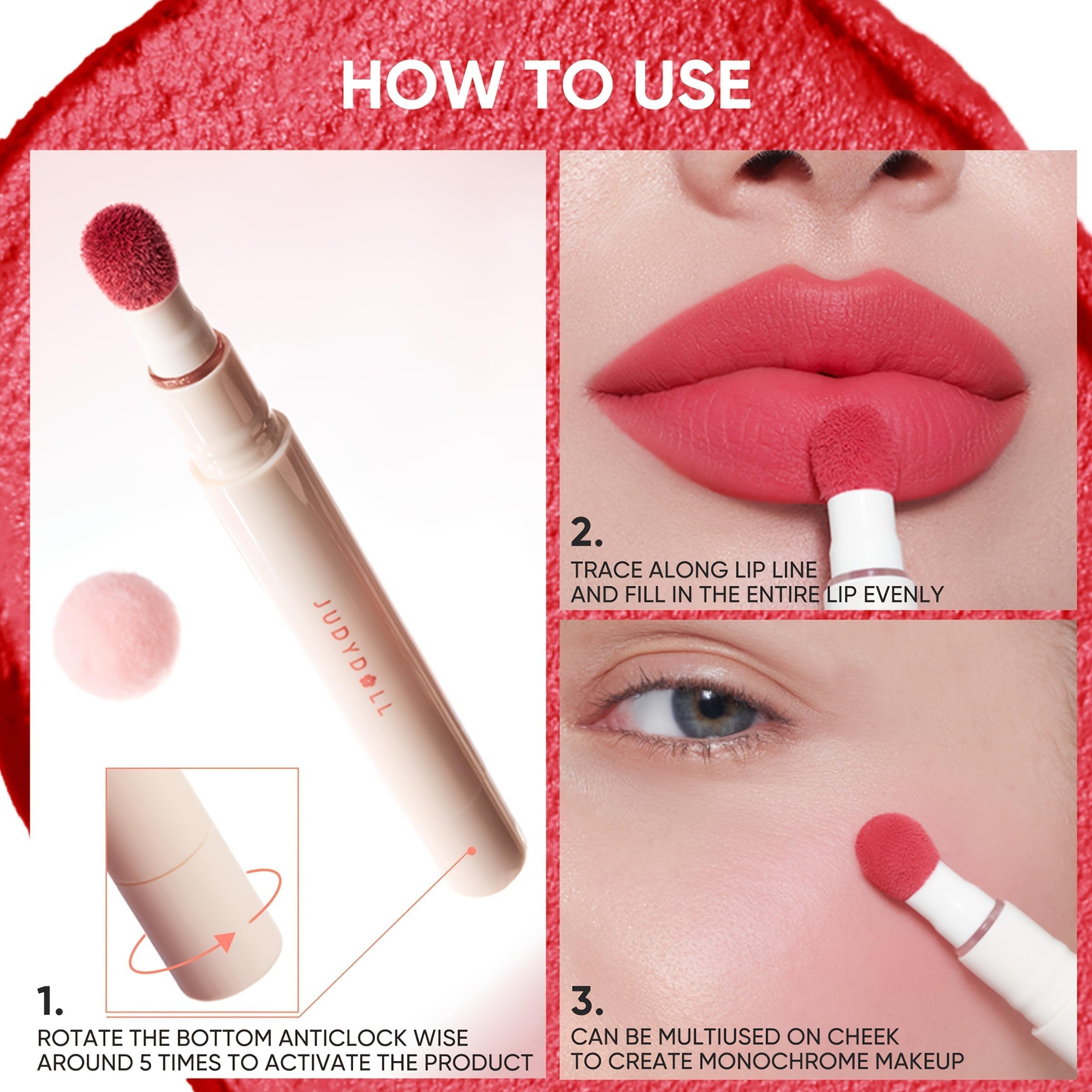 JUDYDOLL Cushion Matte Lip Cream, Hydrating Matte Lipstick with Tripeptide & Squalane, Lip line blurring, Velvet Lip mud, Smudge-Proof, Transfer-Proof, Long-Lasting, Non-craked (N13 Rose for Life): N19 Misty Mauvelous