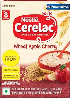 CERELAC Baby Food Cereal | No Preservatives | Wheat Apple Cherry for 8 to 24 Months Baby | Source of Iron & Protein for Ba... Price In India