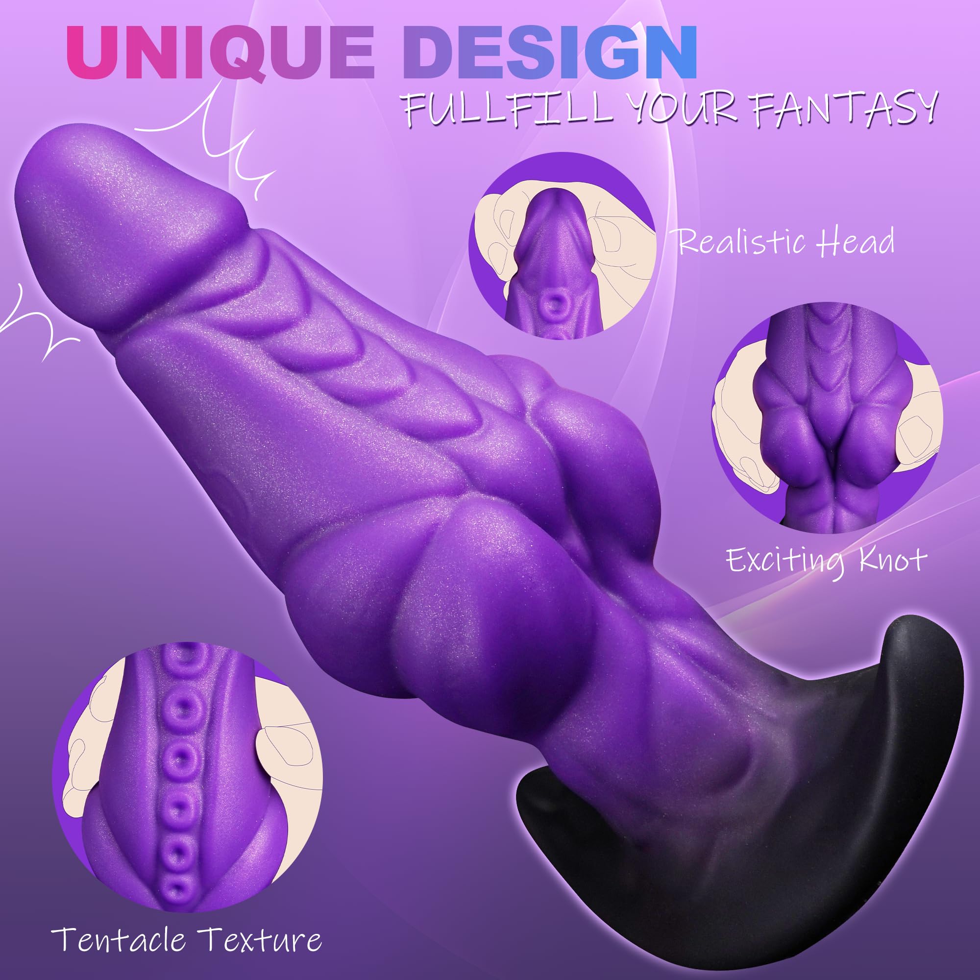 Amazon.com: 6.7" Large Butt Plug Anal Plug, Huge Silicone Buttplug for  Long-Term Wear, Fantasy Tentacle Monster Dildo with Knot, Massive Realistic  Anal Stretcher Prostate Massager, Sex Toys for Men Women : Health