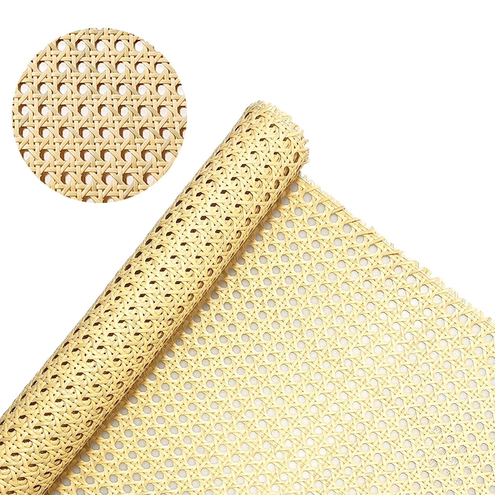 selliner Cane Rattan Webbing Roll, 3.3ft x 15.8inch,PE Plastic Rattan Roll Rattan Webbing Roll for Caning Projects, Woven Open Mesh Cane for Furniture, Chair, Cabinet, Ceiling, Bed