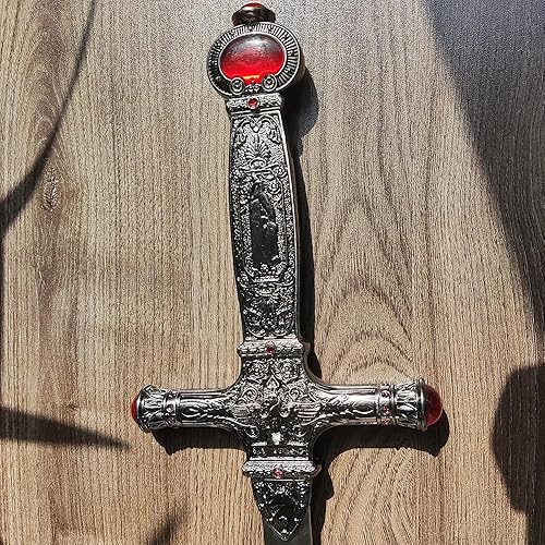 Miniatura 5 de Espada Goblins de acero inoxidable de 34.3 pulgadas con mango de rubí negro para regalo, cosplay, colección