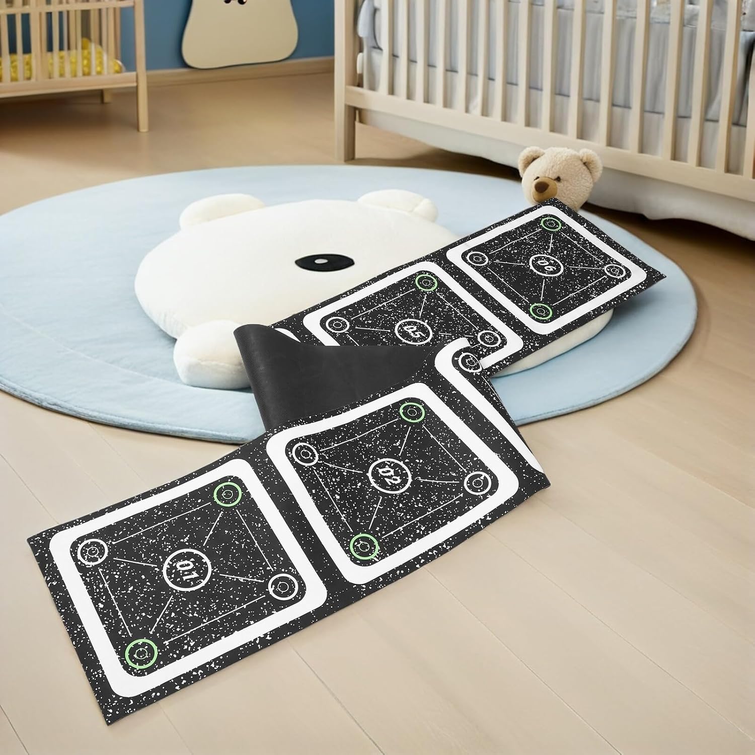 STOBAZA Agility Ladder Mat and Speed Training Ladder, 6-Section Green Rubber Agility Training Equipment for Youth Adults Soccer Football Fitness Practice